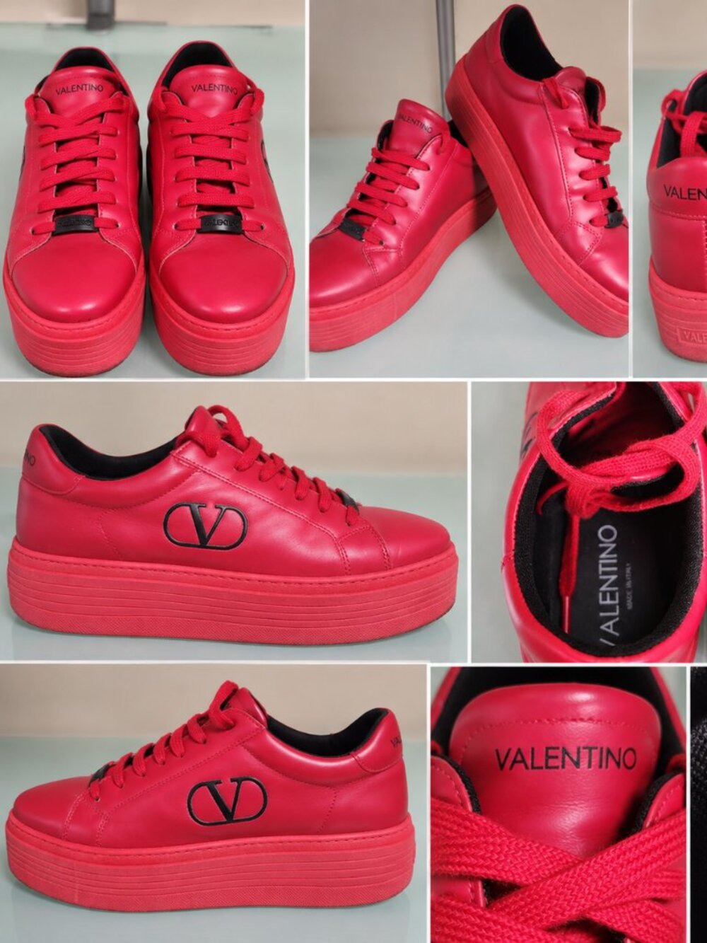 Valentino Red Platform Sneakers